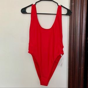 F21 cheeky red one piece swimsuit size M BRAND NEW